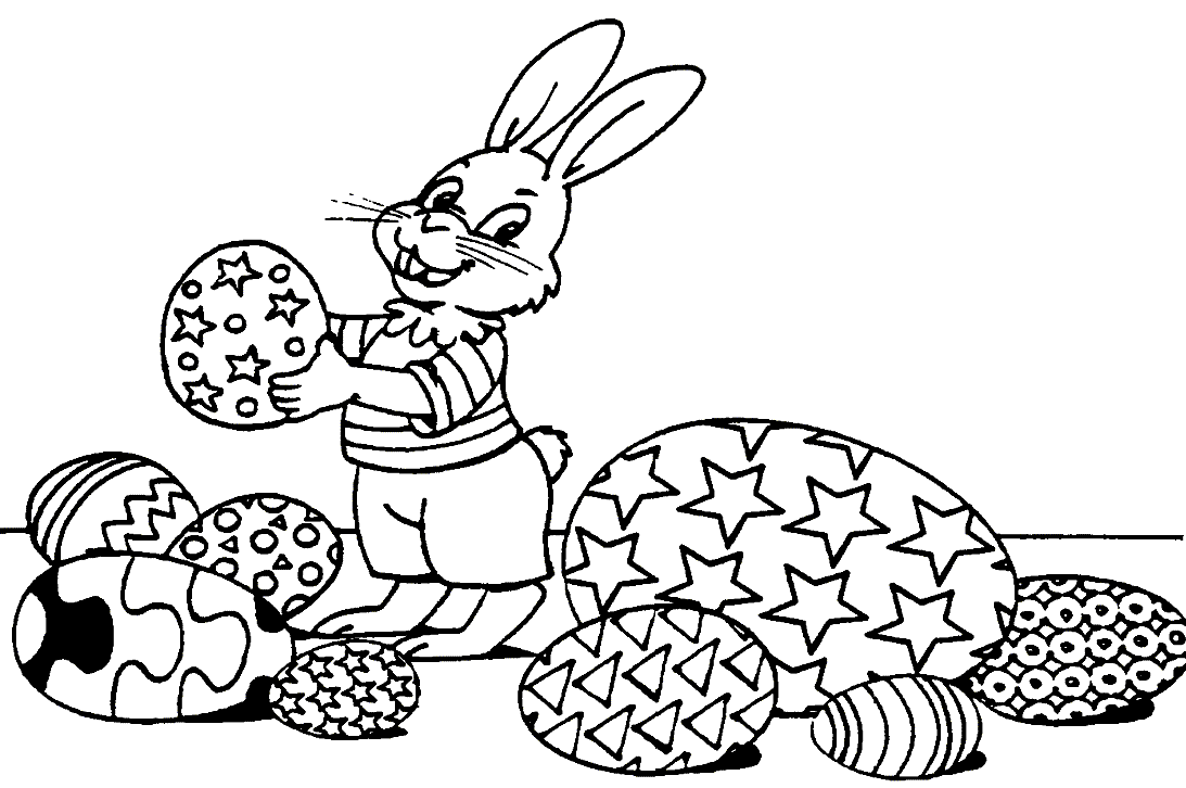 Disegno uova di Pasqua e coniglio