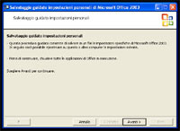 alvataggio guidato impostazioni personali di Microsoft Office 2003 (SCHERMATA 1)
