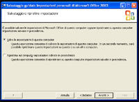 Salvataggio guidato impostazioni personali di Microsoft Office 2003 (SCHERMATA 3)
