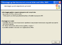 Salvataggio guidato impostazioni personali di Microsoft Office 2003 (SCHERMATA 5)