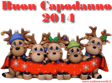 gif animata renne con auguri buon Capodanno 2014