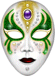 Maschera di Carnevale, verde, con glitter