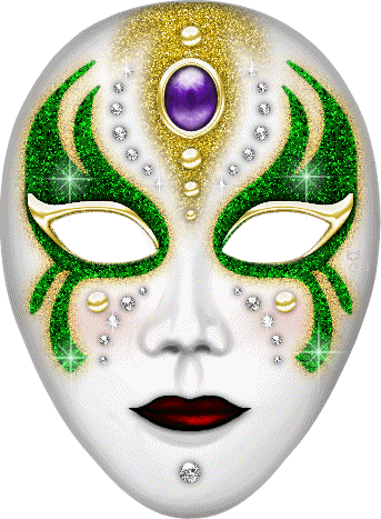 Gif di Carnevale: Maschera Carnevale, glitter verde
