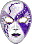 Maschera di Carnevale, glitter, viola