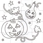 Puzzle di Halloween, da colorare e ritagliare