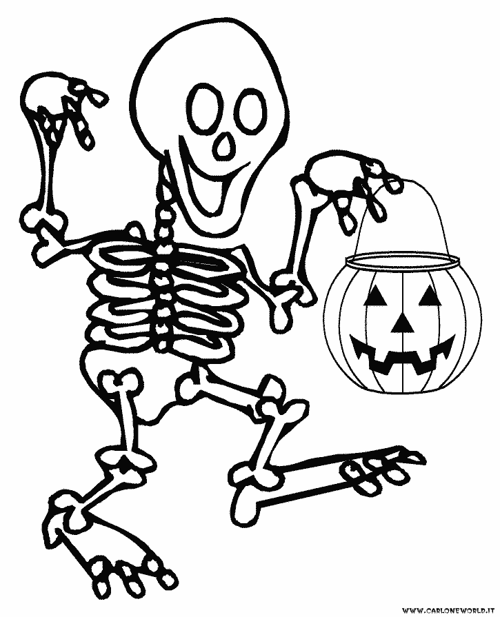 disegno halloween da colorare scheletro