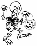 Disegno di Halloween da colorare: scheletro
