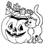 disegno halloween: zucca e gattino