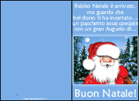 Dolce Biglietto con Babbo Natale e augurio di Natale