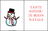 Biglietto Tanti Auguri di Natale con pupazzo di neve