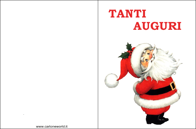 Biglietto di Natale: Tanti Auguri con Babbo Natale