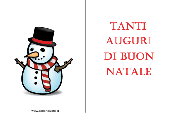 Buon Natale Biglietti.Biglietto Di Natale Biglietto Tanti Auguri Di Buon Natale Con Pupazzo Di Neve