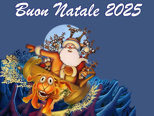 Immagine di Natale: Immagine Natale 2025 Babbo Natale con slitta