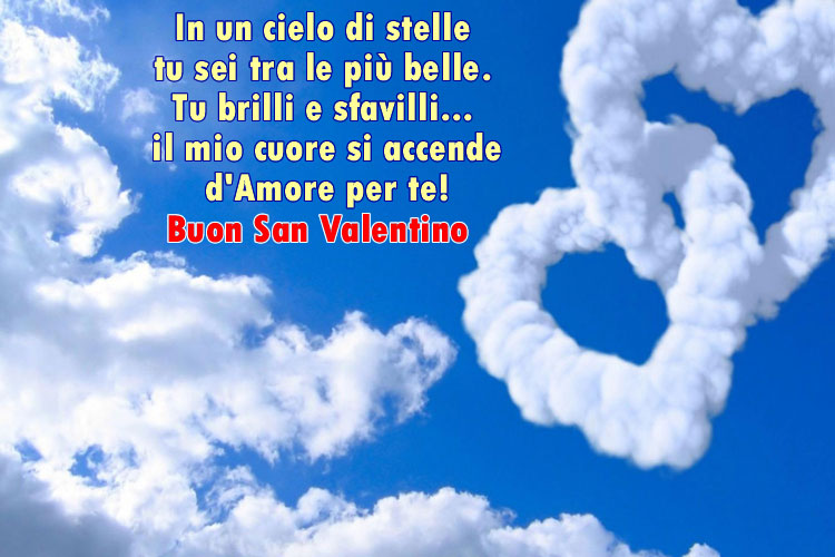Buon San Valentino in un magico cielo