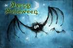 happy halloween con pipistrello