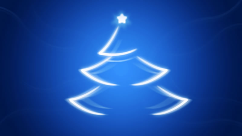 Immagine di Natale: Albero di Natale stilizzato su sfondo blu