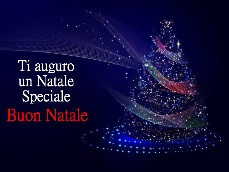Immagine Auguri Natale: Auguri Buon Natale con spettacolare albero di Natale