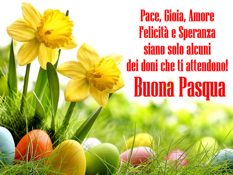 Bellissima Immagine di Pasqua con frase di Auguri