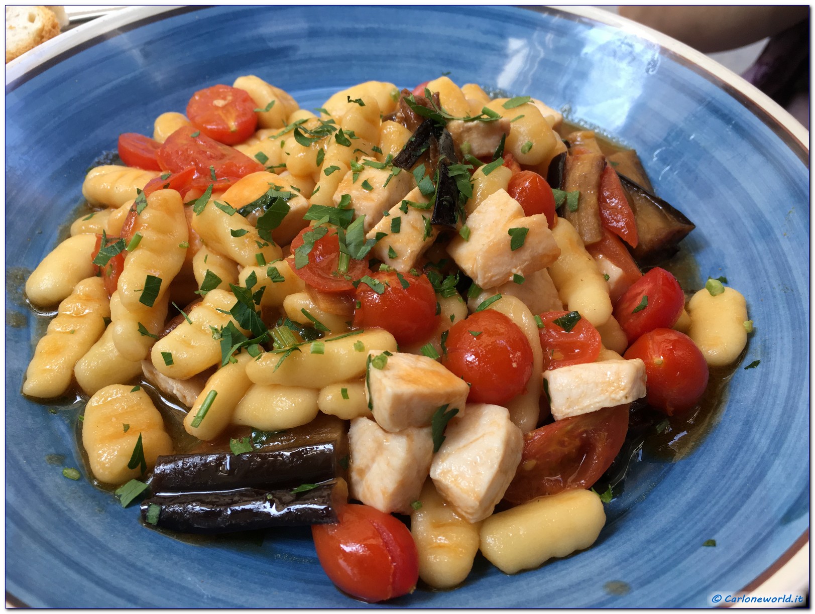 Pasta Melanzane Pesce Spada e pomodorini