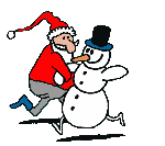gif babbo natale e pupazzo di neve